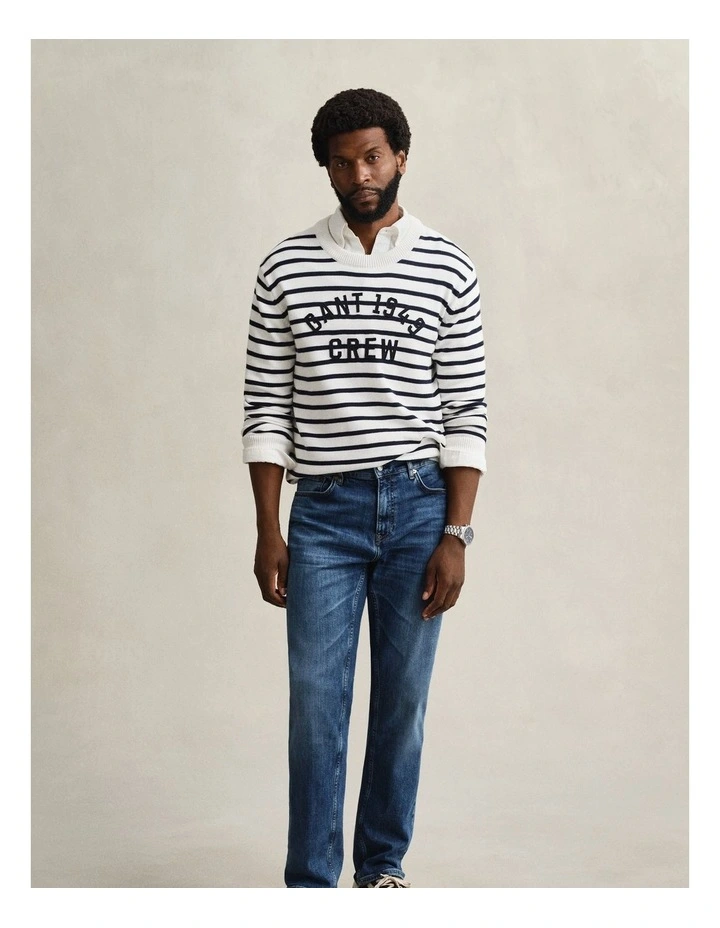 Regular Fit Jeans in Mid Blue Broken In image 5