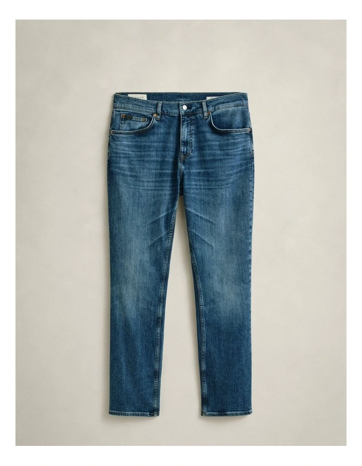 Regular Fit Jeans in Mid Blue Broken In image 6