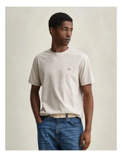 Regular Fit Shield T-Shirt in Seed Melange
