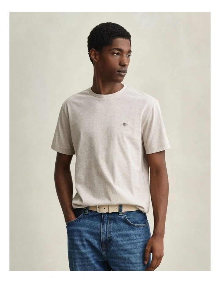 Regular Fit Shield T-Shirt in Seed Melange image 1