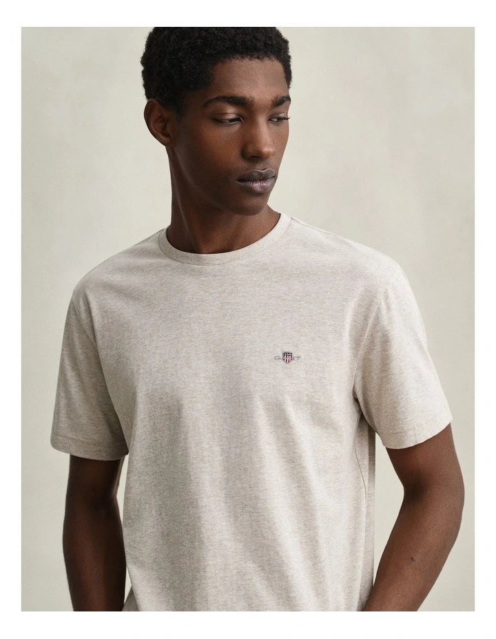 Regular Fit Shield T-Shirt in Seed Melange image 3