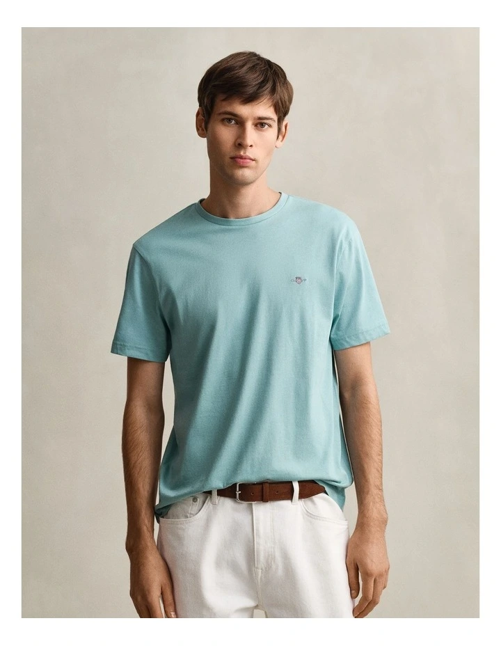 Regular Fit Shield T-Shirt in Muted Turquoise image 1
