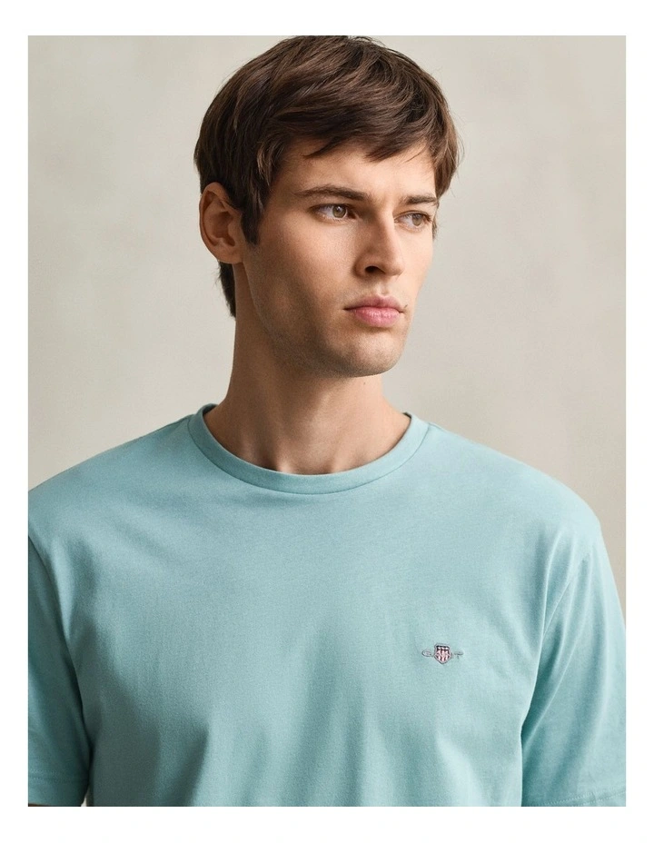 Regular Fit Shield T-Shirt in Muted Turquoise image 3