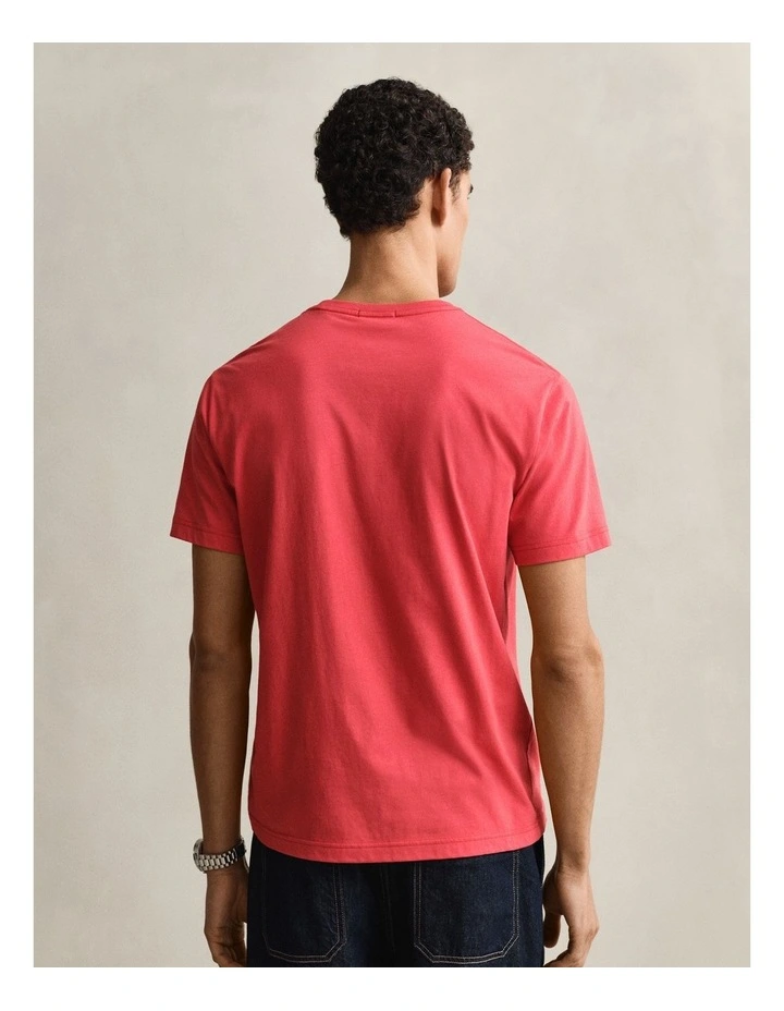Regular Fit Shield T-Shirt in Rose Red image 2