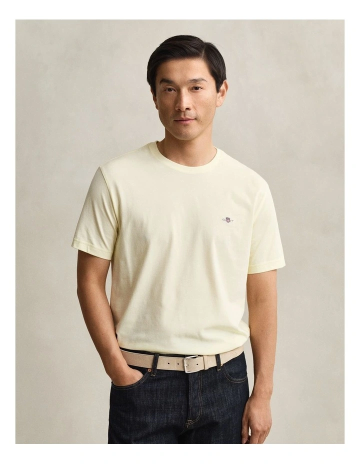 Regular Fit Shield T-Shirt in Vanilla Yellow image 1