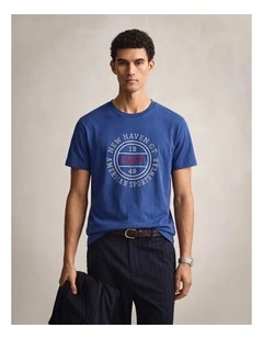 Graphic T-Shirt in Vintage Blue
