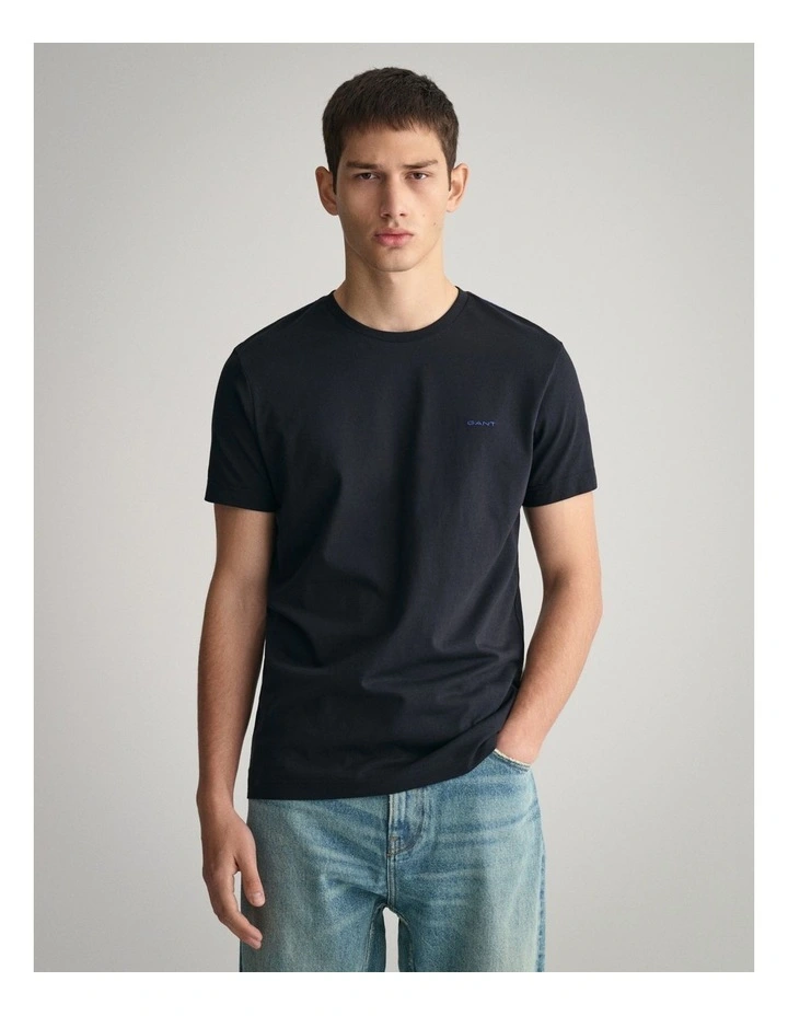 Contrast Logo T-Shirt in Black image 1