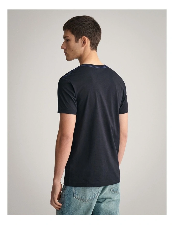 Contrast Logo T-Shirt in Black image 2