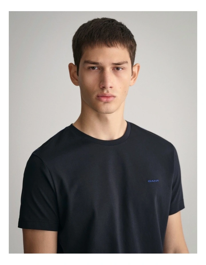 Contrast Logo T-Shirt in Black image 3