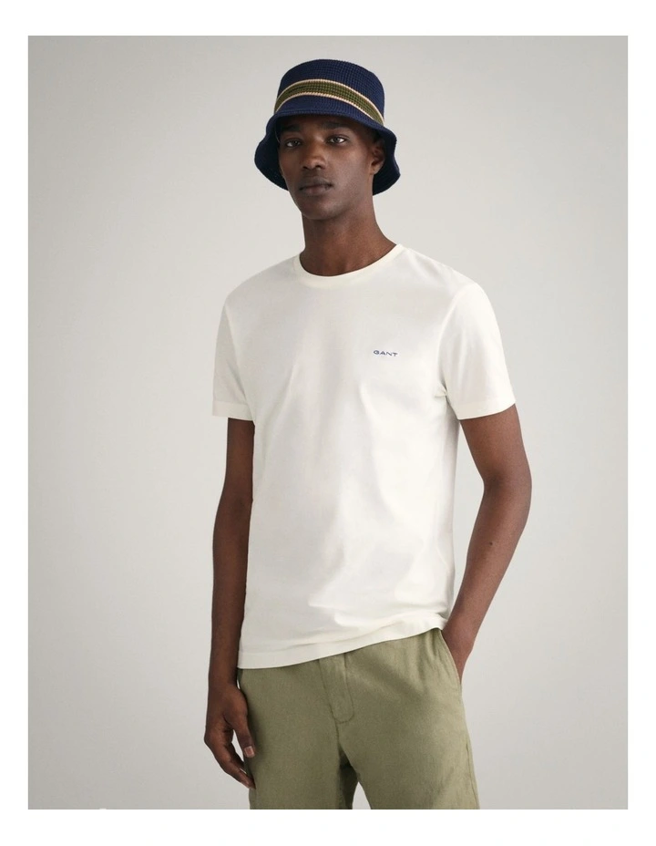 Contrast Logo T-Shirt in Eggshell image 1