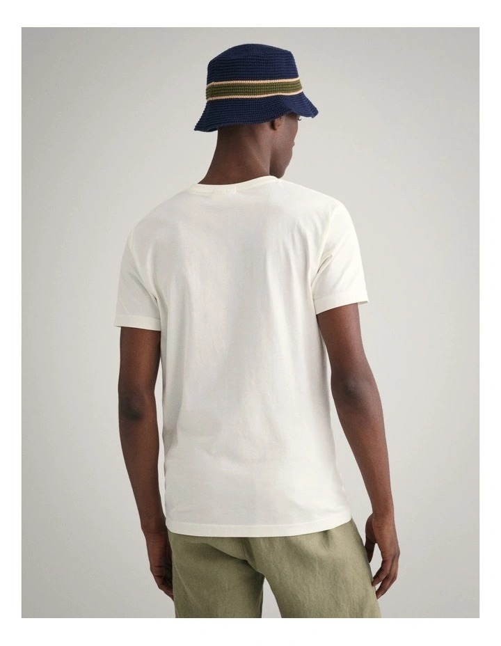 Contrast Logo T-Shirt in Eggshell image 2
