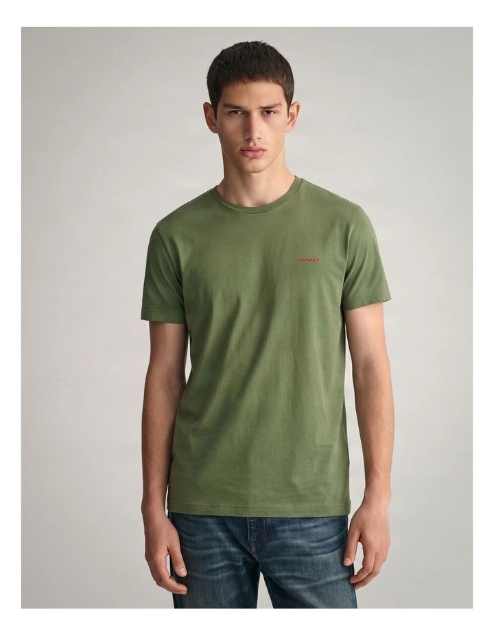 Contrast Logo T-Shirt in Dry Herb Green image 1