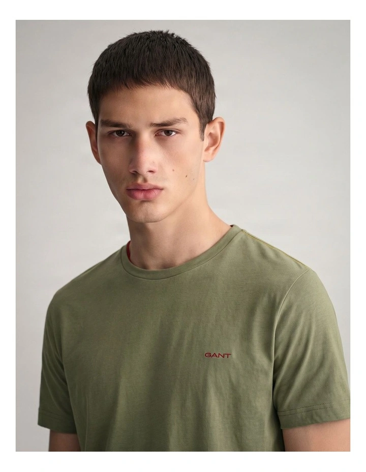 Contrast Logo T-Shirt in Dry Herb Green image 3