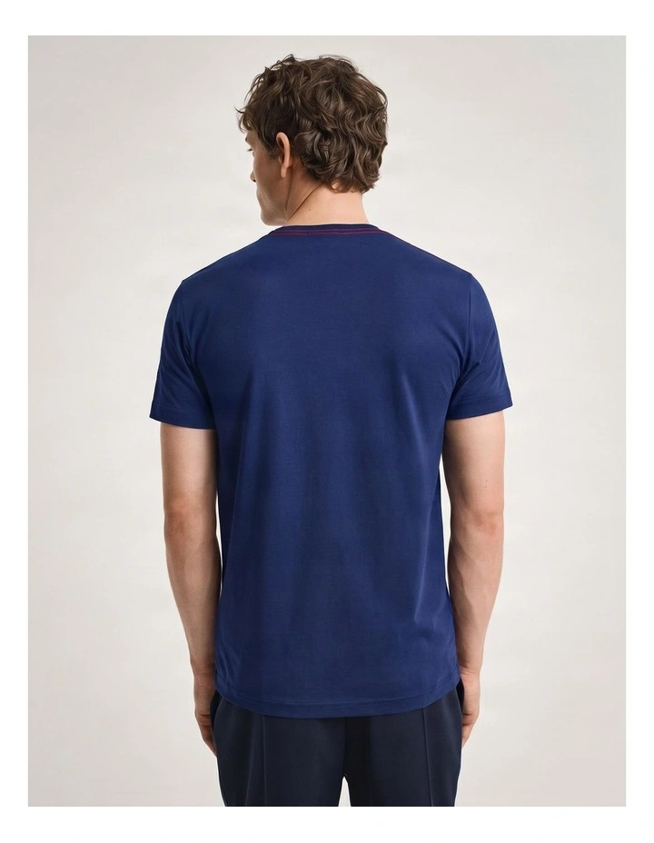 Contrast Logo T-Shirt in Persian Blue image 2