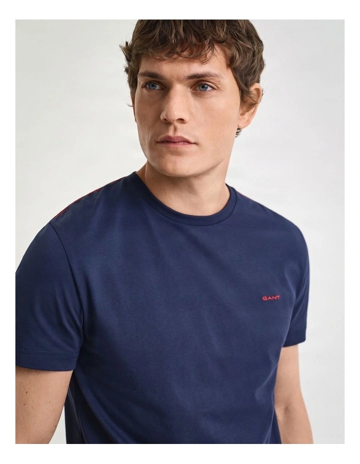 Contrast Logo T-Shirt in Persian Blue image 3