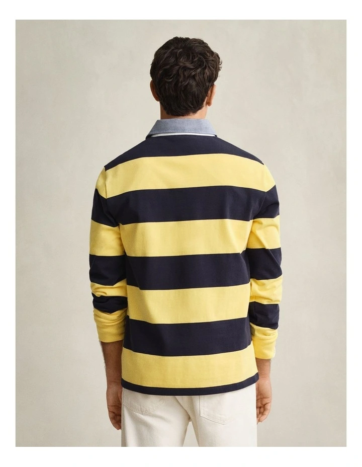 Chambray Collar Striped Heavy Rugger in Banana Yellow image 2