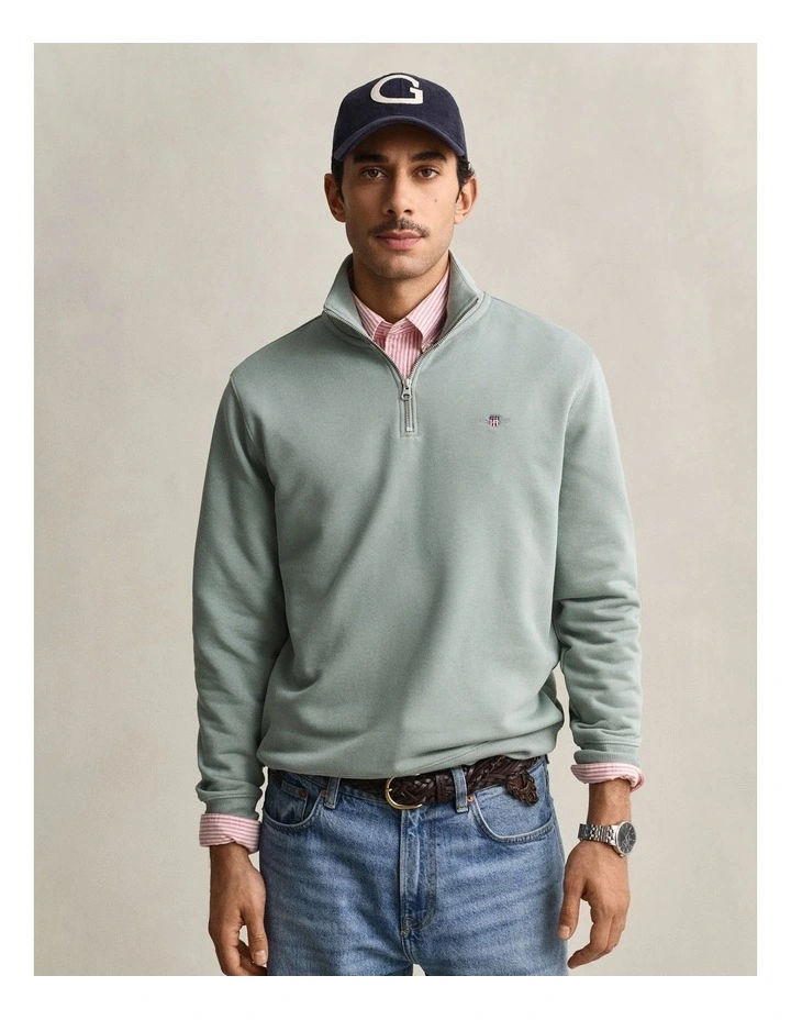 Shield Half-Zip Sweatshirt in Ceramic Grey image 1