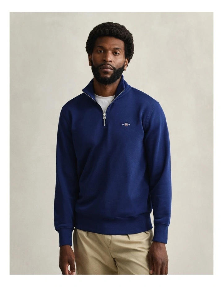 Shield Half-Zip Sweatshirt in Rich Navy image 1