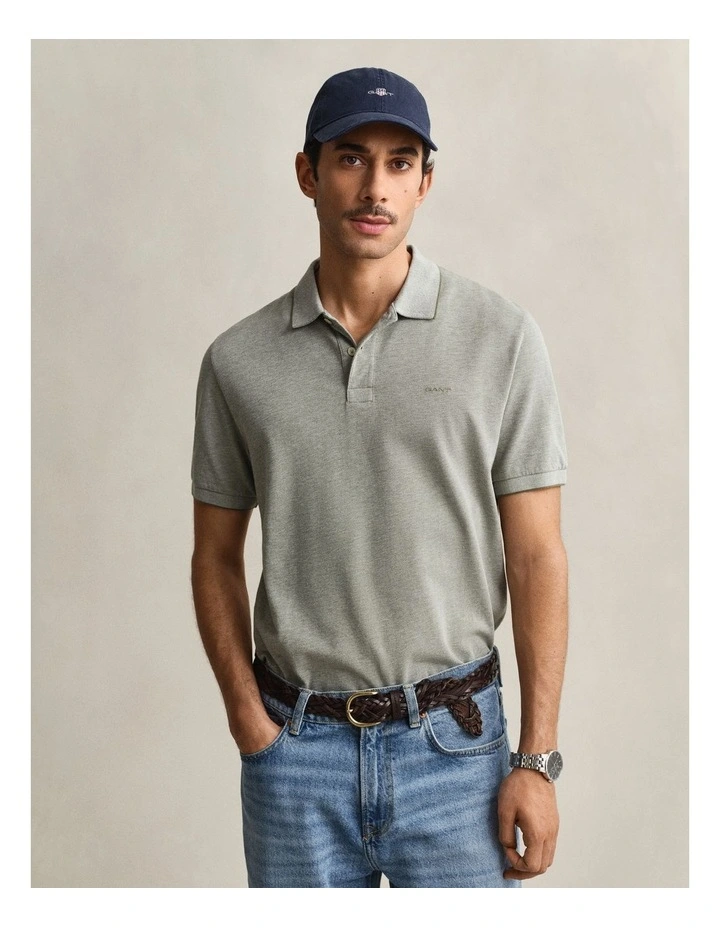 2 Tone Short Sleeve Polo in Dry Herb Green image 1