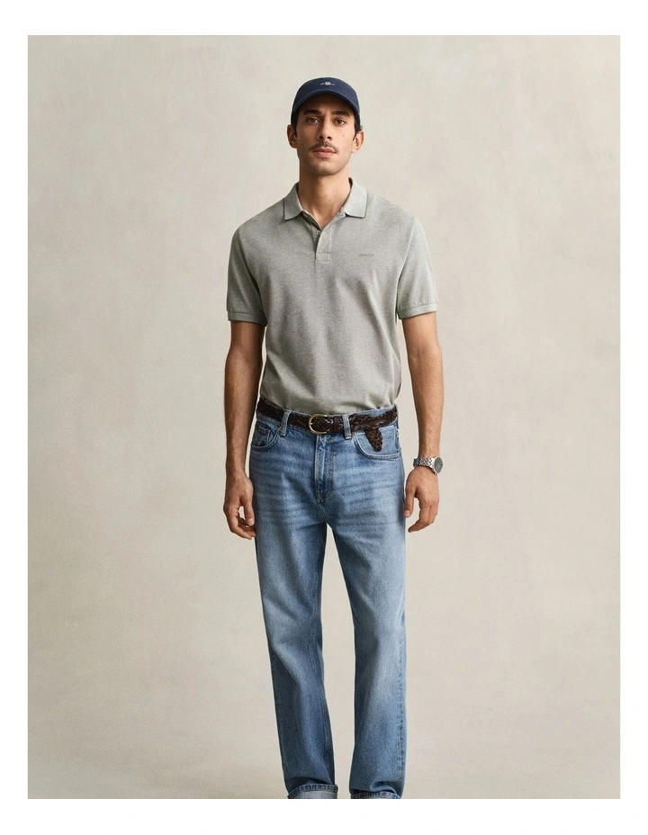 2 Tone Short Sleeve Polo in Dry Herb Green image 3