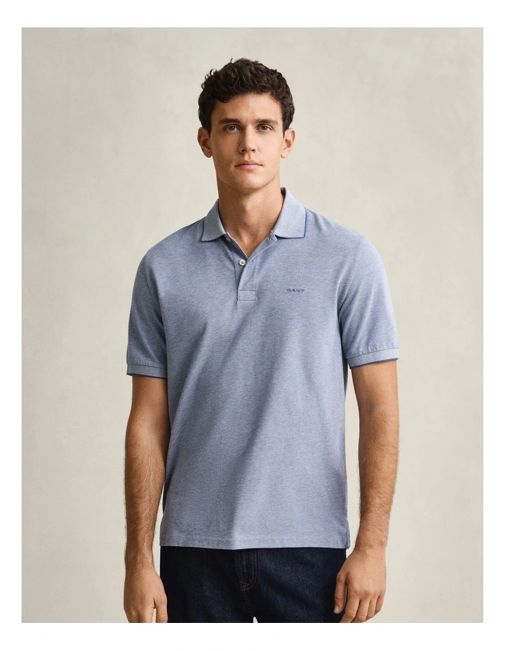 2 Tone Polo in Vintage Blue image 1