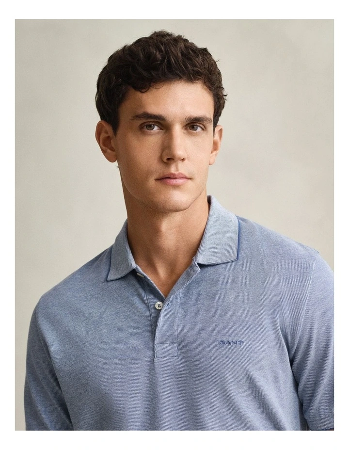 2 Tone Polo in Vintage Blue image 4