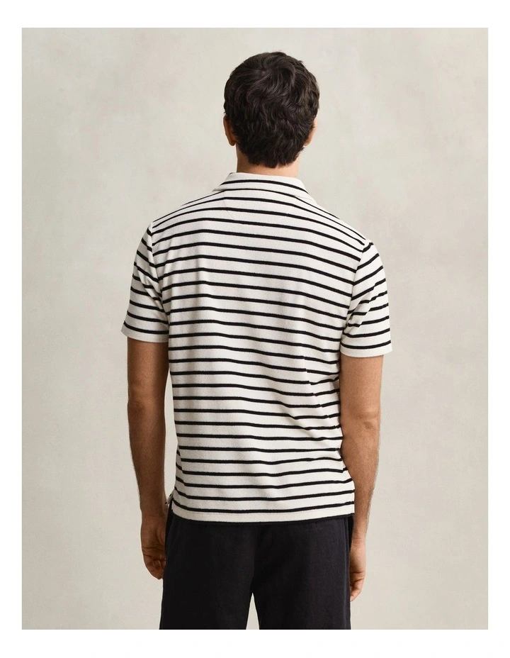Terry Cloth Polo Shirt in Creamed White image 2