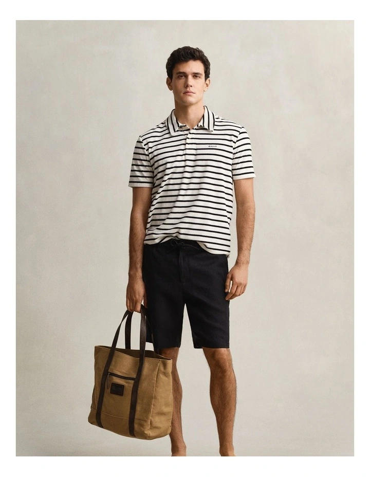 Terry Cloth Polo Shirt in Creamed White image 4