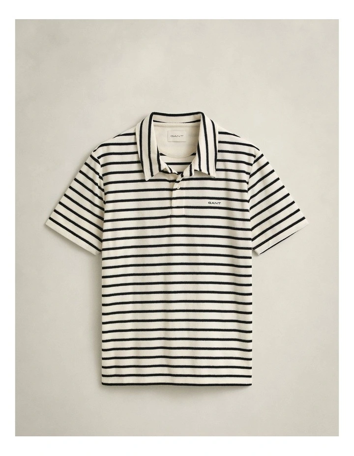 Terry Cloth Polo Shirt in Creamed White image 5