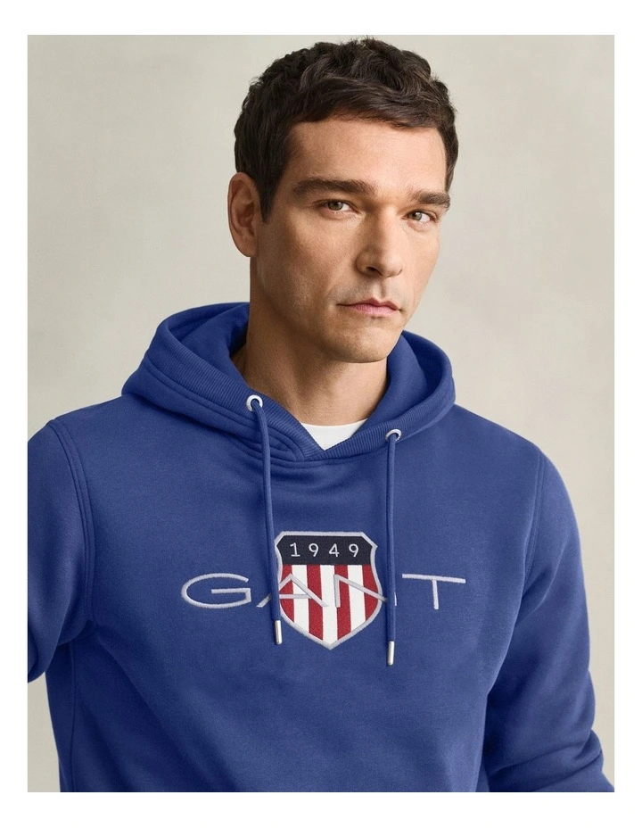 Shield Hoodie in Vintage Blue image 3