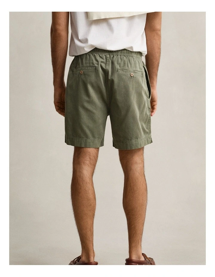 Sunfaded Drawstring Shorts in Dry Herb Green image 2