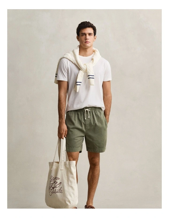 Sunfaded Drawstring Shorts in Dry Herb Green image 3