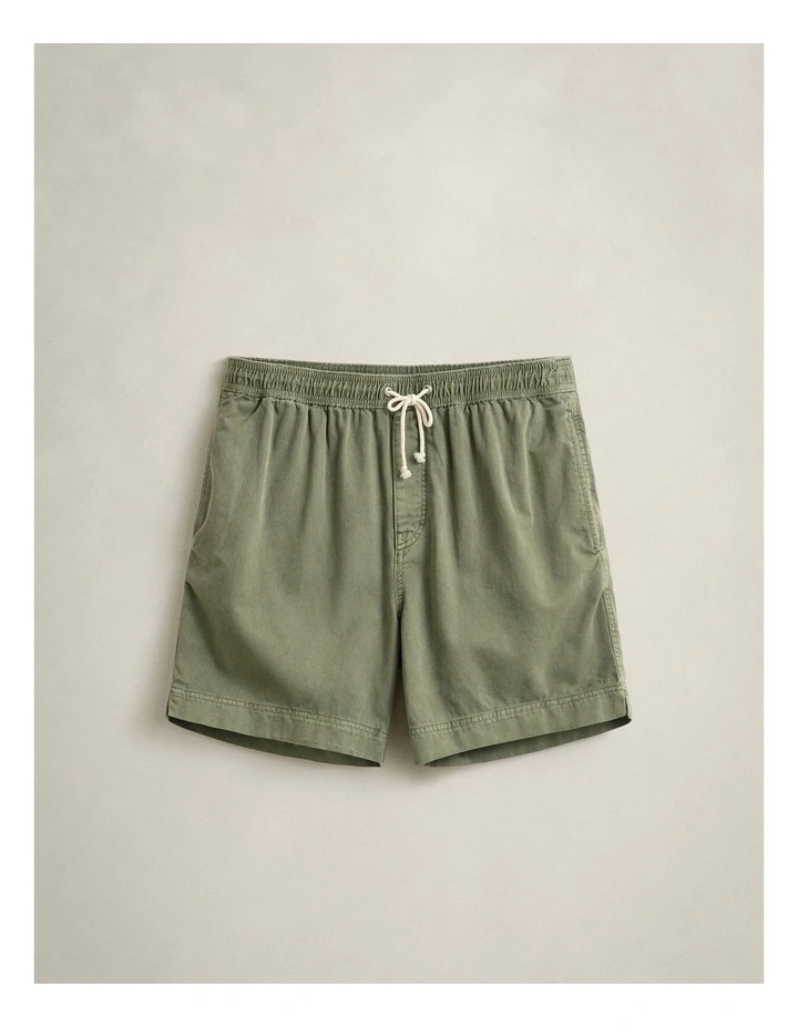 Sunfaded Drawstring Shorts in Dry Herb Green image 6