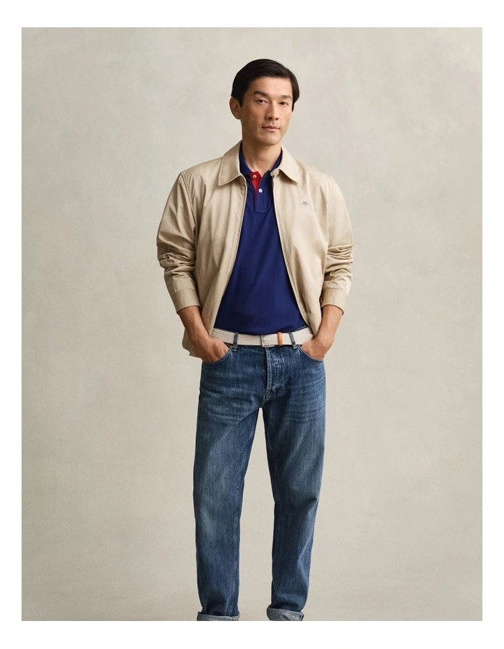Contrast Piqu Polo Shirt in Rich Navy image 4