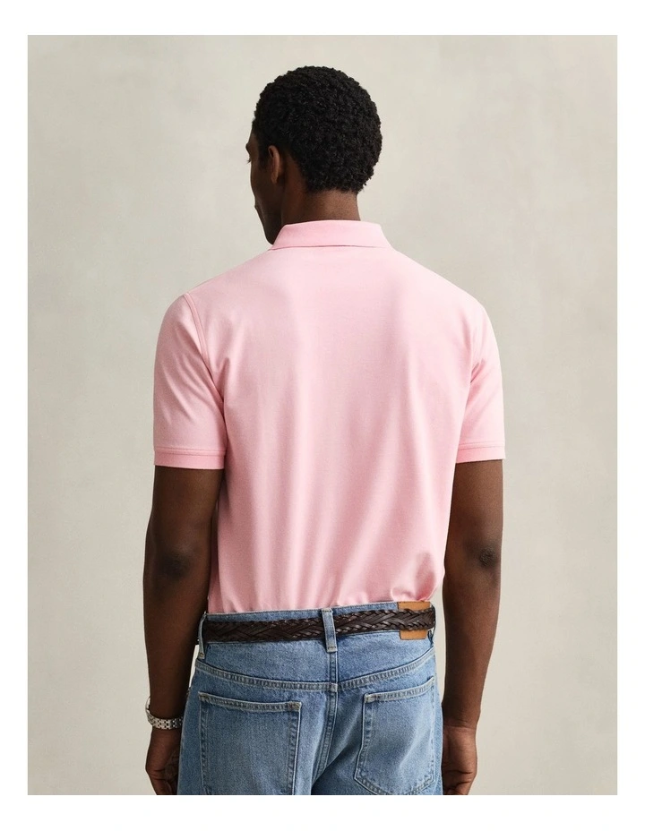 Contrast Piqu Polo Shirt in Bubbelgum Pink image 2