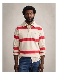 Striped Rugger in Creamed White