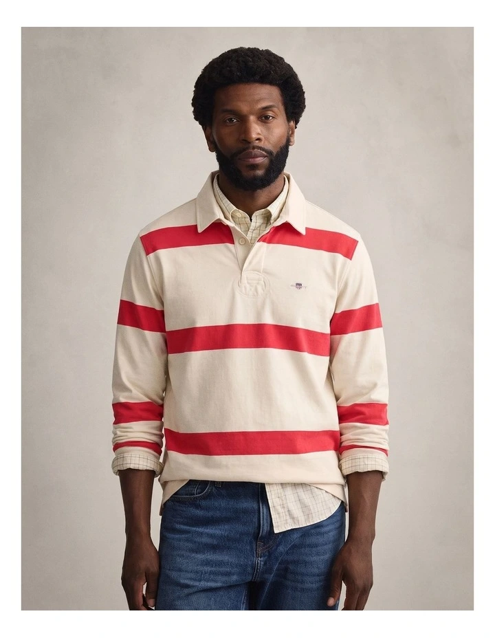Striped Rugger in Creamed White image 1