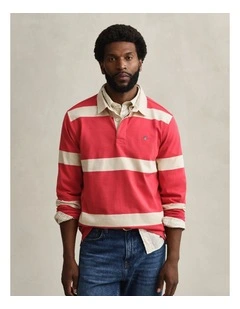 Striped Rugger in Creamed White
