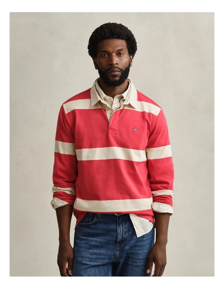 Striped Rugger in Creamed White image 1