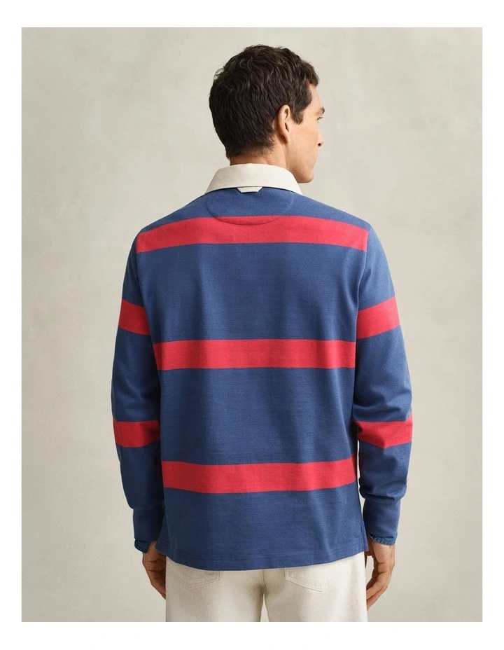 Striped Rugger in Vintage Blue image 2
