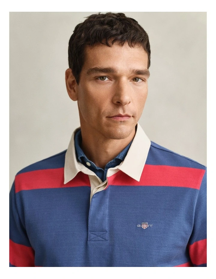 Striped Rugger in Vintage Blue image 3