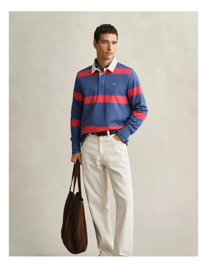 Striped Rugger in Vintage Blue image 5