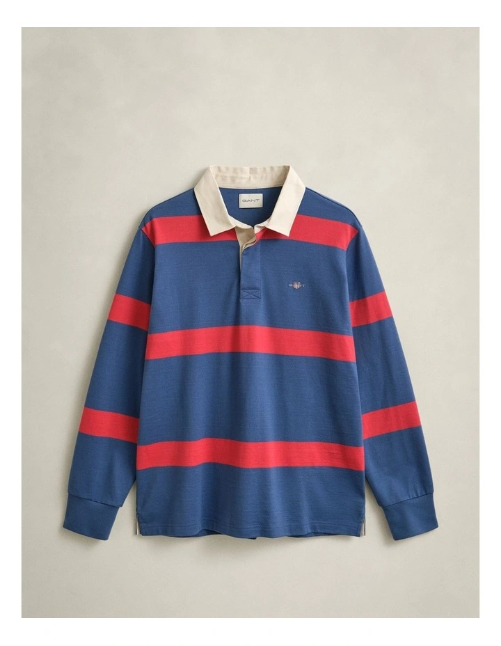 Striped Rugger in Vintage Blue image 6