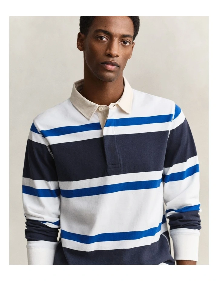 Block Striped Rugger in Evening Blue image 4