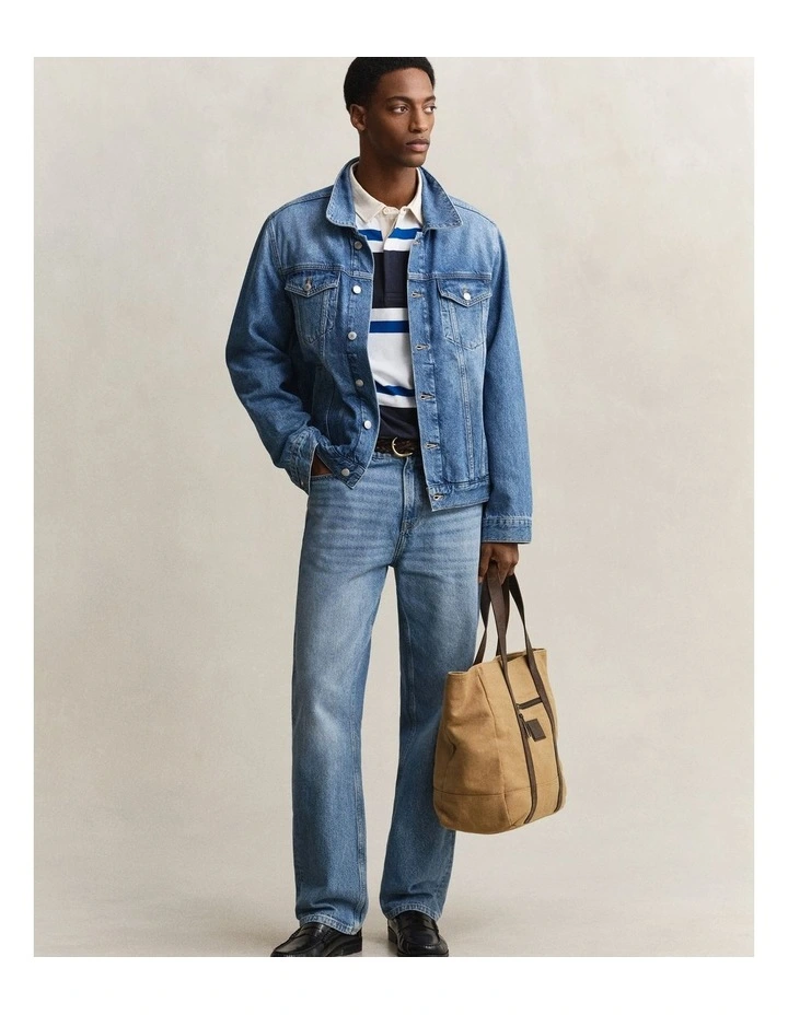 Block Striped Rugger in Evening Blue image 6