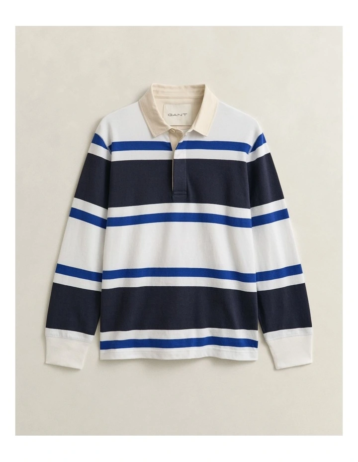 Block Striped Rugger in Evening Blue image 7