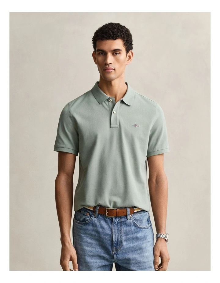 Regular Fit Polo Shirt in Ceramic Grey image 1