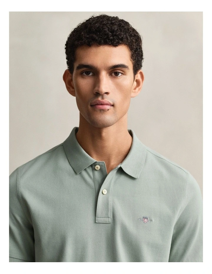 Regular Fit Polo Shirt in Ceramic Grey image 3