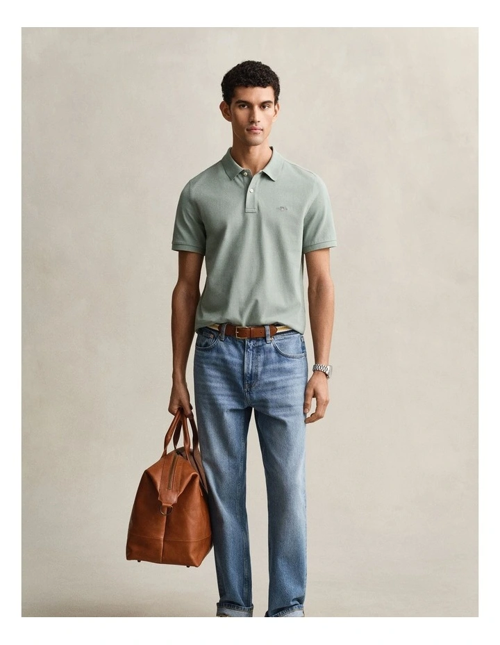 Regular Fit Polo Shirt in Ceramic Grey image 4