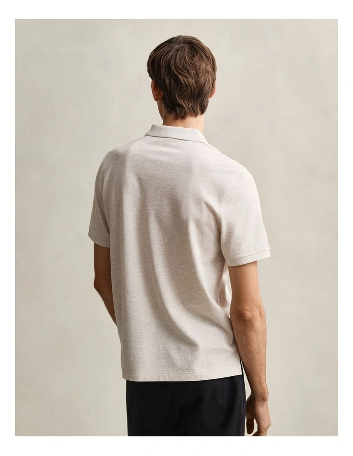 Regular Fit Polo Shirt in Seed Melange image 2